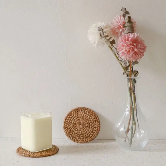 Round Rattan Coaster - Straw Raffia (2) - Picture 2 of 3